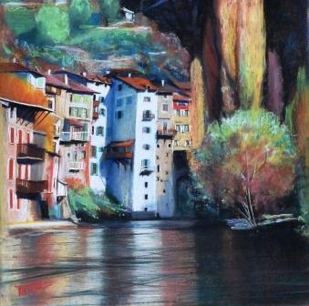 Pont en Royans, pastel sec